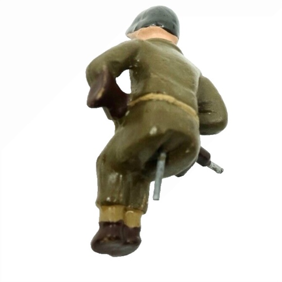 VINTAGE ARNOLD HAUSER MILITARY FIGURE TOY SOLDIER SEATED w/RIFLE & BINOCULARS - Picture 3 of 3